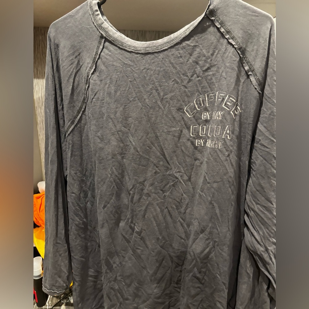 Aerie Gray Long Sleeve Tees Classic Crew Neck